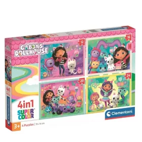 Clementoni SuperColor Puzzle – Gabby's Dollhouse 4 az 1-ben kirakó, 12, 16, 20, 24 db