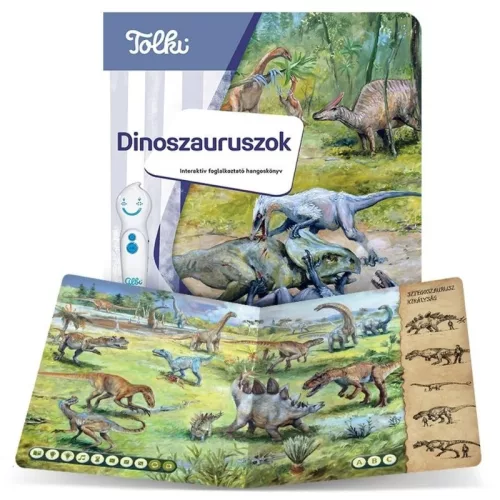 Tolki dinoszauruszok interaktív foglalkoztató könyv tollal szett