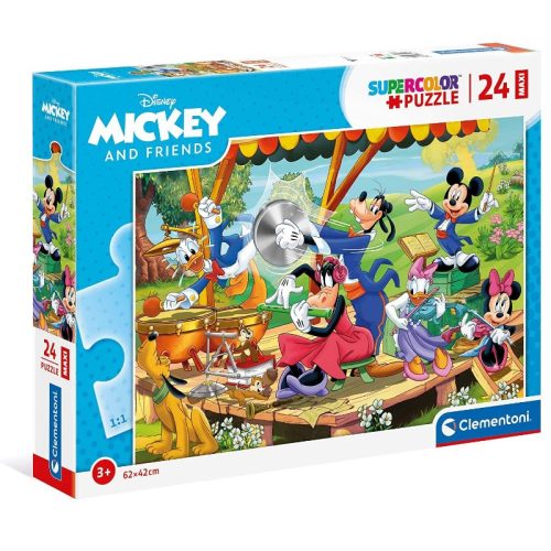 Clementoni 24218 Super Color Maxi Puzzle - Mickey egér és barátai (24 db)