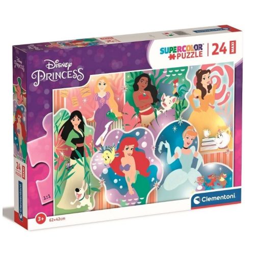 Clementoni 24232 Super Color Maxi Puzzle - Disney hercegnők (24 db)