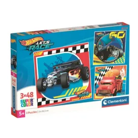 Clementoni SuperColor 3 az 1-ben 25313 puzzle – Hot Wheels: Adj gázt! (3 x 48 db)