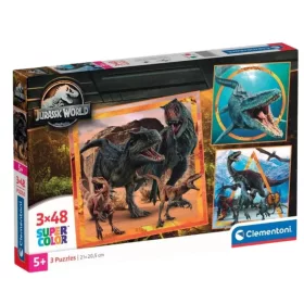 Clementoni SuperColor 3 az 1-ben 25314 puzzle – Jurassic World (3x48 db)