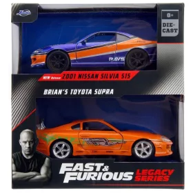 Jada Fast & Furious Legacy Series Twin Pack 1:32 kisautók – Nissan Silvia S15 és Brian's Toyota Supra duplacsomag