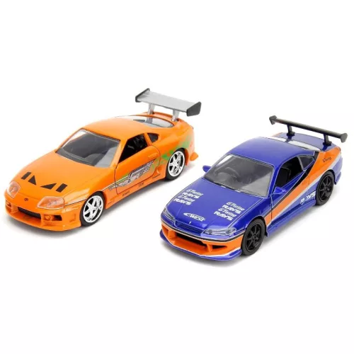 Jada Fast & Furious Legacy Series Twin Pack 1:32 kisautók – Nissan Silvia S15 és Brian's Toyota Supra duplacsomag
