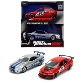 Jada Fast&Furious Twin Pack 1:32 kisautók – 2006 Mitsubishi Lancer Evo IX és Brian's 2002 Nissan Skyline GTR R34