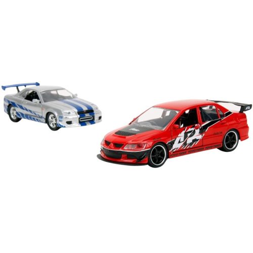 Jada Fast&Furious Twin Pack 1:32 kisautók – 2006 Mitsubishi Lancer Evo IX és Brian's 2002 Nissan Skyline GTR R34