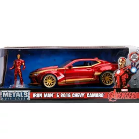   Jada Marvel Bosszúállók autómodell - Vasember figura és 2016 Chevy Camaro SS