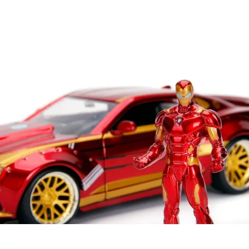 Jada Marvel Bosszúállók autómodell - Vasember figura és 2016 Chevy Camaro SS