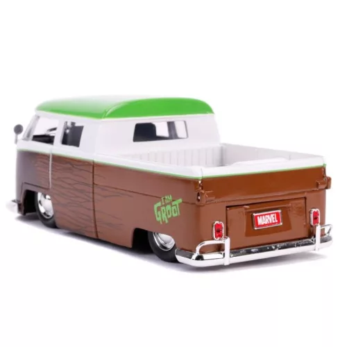 Jada Hollywood Rides Marvel játékautó figurával – 1963 Volkswagen Bus Pickup és Groot