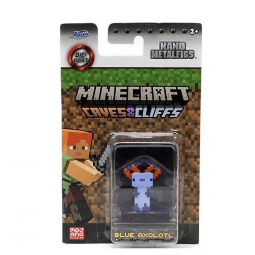 Minecraft Caves & Cliffs Nano Metal figura - Blue Axolotl