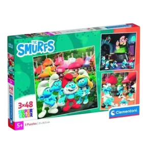 Clementoni 25792 Super Color puzzle – Hupikék Törpikék (3x48 db)