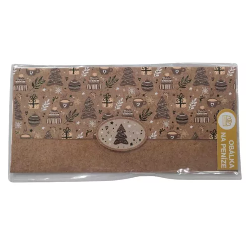 Karácsonyi pénzátadó boríték – barna