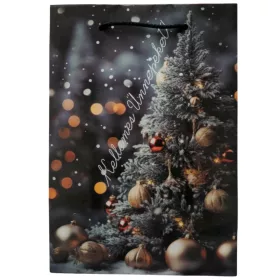 Közepes karácsonyi lakk dísztasak – Fenyőfa (16x23x7,6 cm)