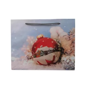 Közepes karácsonyi lakkozott dísztasak – Házikó (25x20x8 cm)