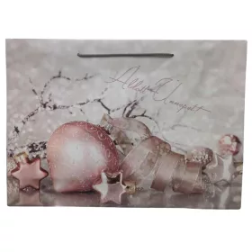 Óriás karácsonyi dísztasak – Áldott Ünnepet felirattal (48,5×34,5×12,2 cm)