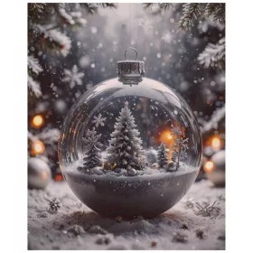 Nagy karácsonyi dísztasak – Hógömb (30x26,5x12 cm)