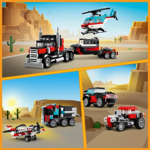 LEGO Creator 31146 Platós teherautó és helikopter