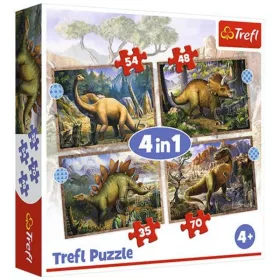 Trefl 34383 4 az 1-ben puzzle – Érdekes dinók (35-48-54-70 db)