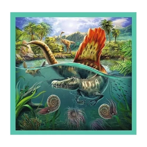 Trefl Puzzle 3 az 1-ben – A dinoszauruszok rendkívüli világa