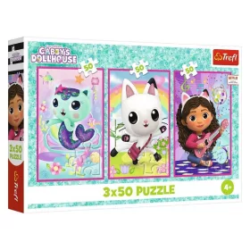 Trefl 34876 puzzle – Gabi babaháza: Gabi és a macskák (3x50 db)