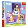 Trefl 3 az 1-ben puzzle – Ismerd meg Bluey-t! – 20, 36, 50 db