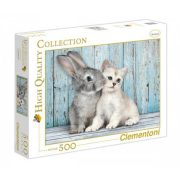 Clementoni 35004 puzzle - Nyuszi és cica (500 db-os)