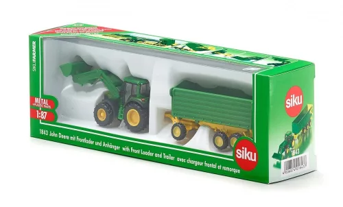 SIKU 1843 John Deere traktor utánfutóval