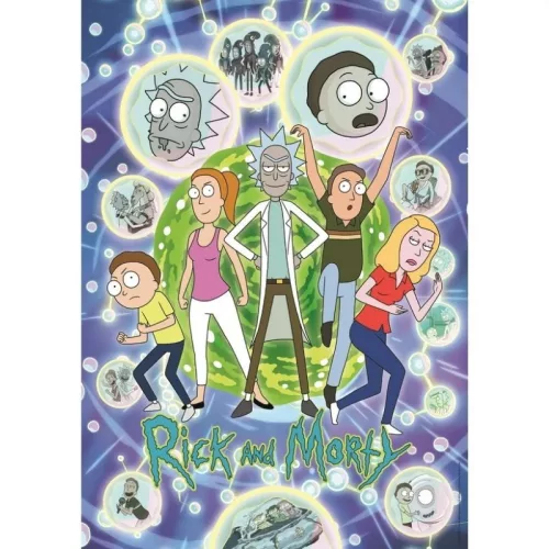 Clementoni Rick & Morty 1000 db-os puzzle – kompakt dobozban