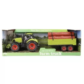 Farm traktor farönkökkel és utánfutóval – 43 cm