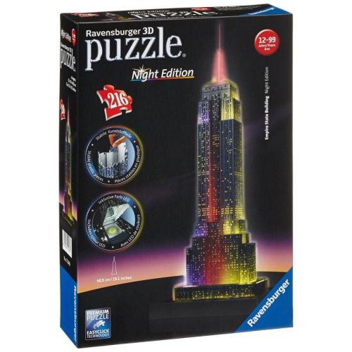 Ravensburger 12566 3D Night Edition puzzle - Empire State Buliding éjjel (216 db-os)