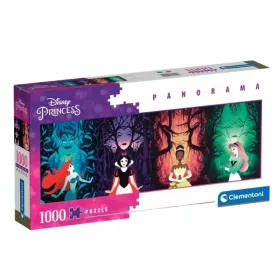 Clementoni High Quality Collection Panoráma 39722 puzzle – Disney Princess: Disney hercegnők és gonoszok (1000 db)