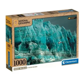 Clementoni National Geographic Collection 39731 puzzle – Egy helikopter kutatja a Hubbard gleccser arcát (1000 db)