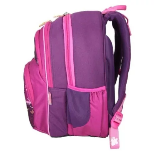 Spirit Pillangós lekerekített ergonomikus hátizsák lila-pink színben