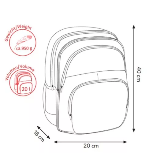 Spirit rózsaszín flitteres szívecske mintás ergonomikus hátizsák