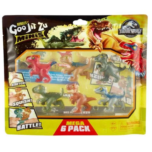 Goo Jit Zu hősei Jurassic World nyújtható dinó mini akciófigura szett (6 db)