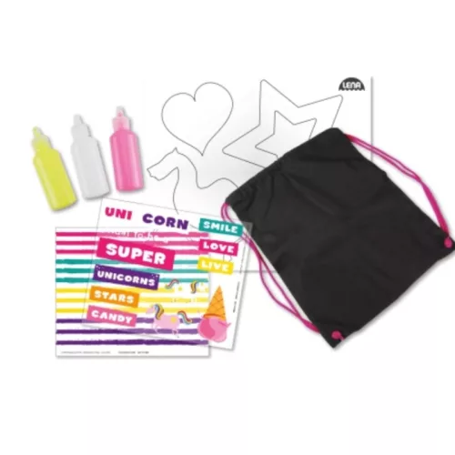 Színezhető tornazsák unikornisos sablonnal