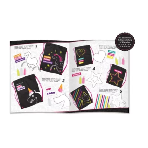 Színezhető tornazsák unikornisos sablonnal