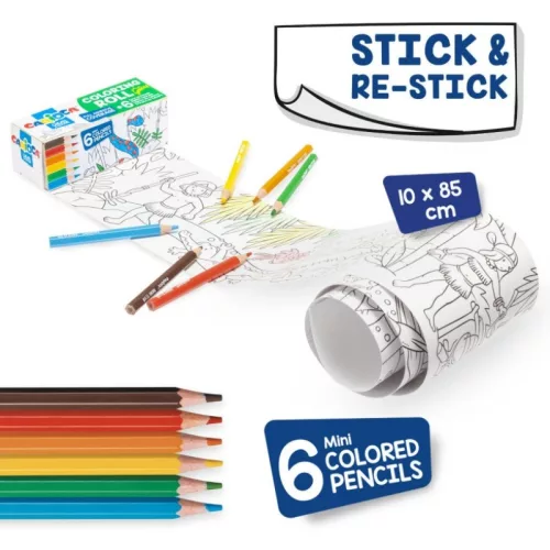 Carioca Create & Color Dzsungel mini színező henger 6 db mini ceruzával (6 db)