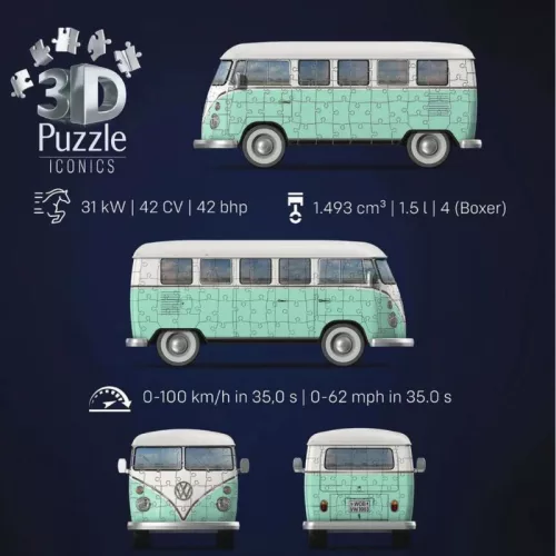 Ravensburger 3D Puzzle Iconics – Volkswagen T1 kisbusz (185 db)