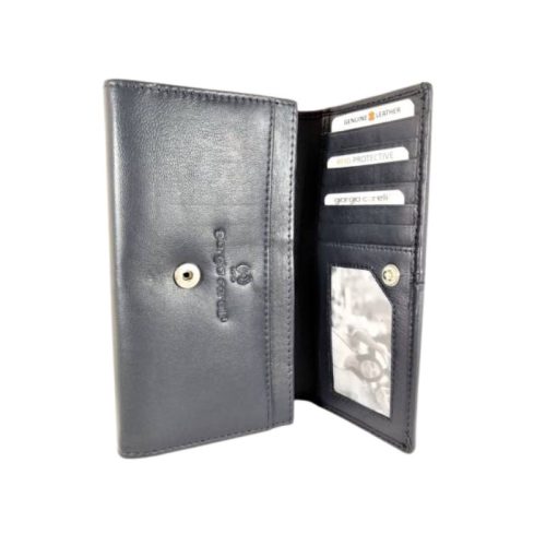 Kadro Carelli nagyméretű női bőr pénztárca kék színben