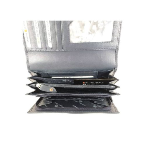 Kadro Carelli nagyméretű női bőr pénztárca kék színben