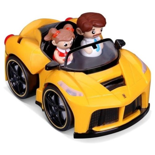 Bburago Junior Ferrari kiugró sofőr sárga autóban