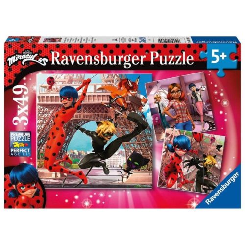 Ravensburger 05189 puzzle - Miraculous, a hős katicabogár (3 x 49 db-os)