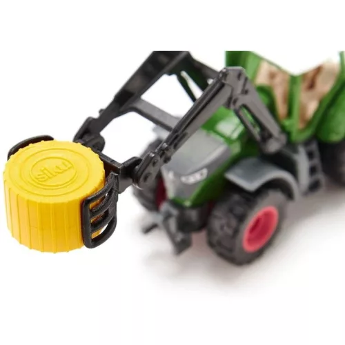 SIKU 1539 Fendt Vario traktor bálázóval és szalmabálával