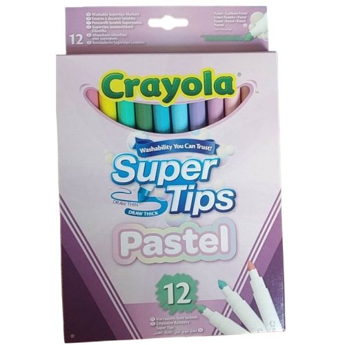 Crayola Super Tips pasztell filctoll készlet (12 db-os)