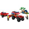 LEGO City Fire 60412 4X4 Tűzoltóautó mentőcsónakkal