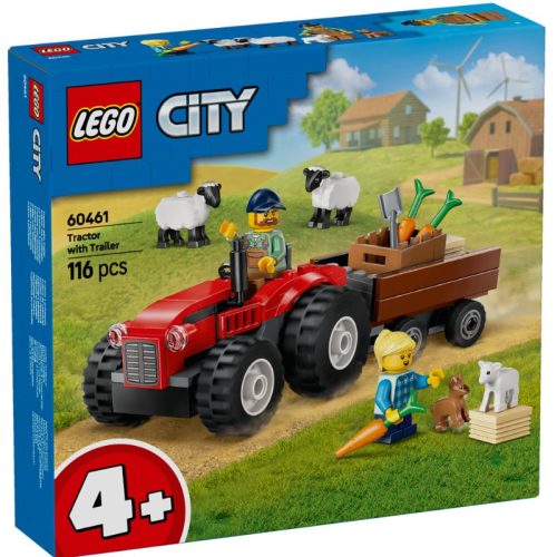 LEGO City Great Vehicles 60461 Piros traktor, utánfutó és juhok