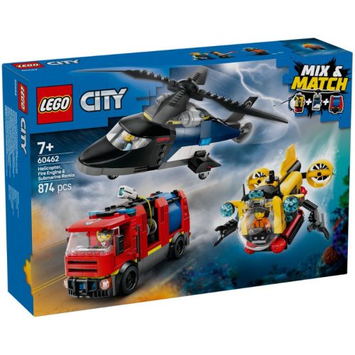 LEGO City Great Vehicles 60462 Helikopter, tűzoltóautó és tengeralattjáró egy csomagban