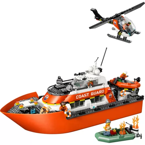 LEGO City Exploration 60504 Parti őrség mentőcsónak és helikopter