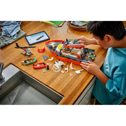 LEGO City Exploration 60504 Parti őrség mentőcsónak és helikopter